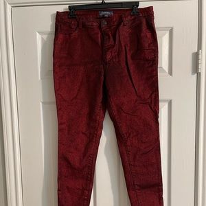 ModCloth Red Metallic Pants